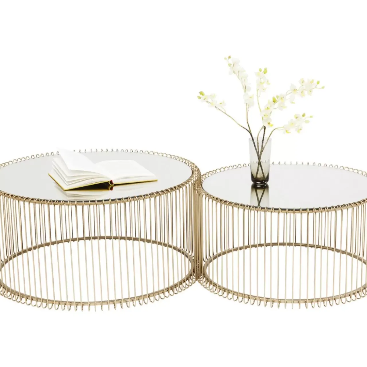 Tische-KARE Design Couchtisch Wire Messing (2/Set)