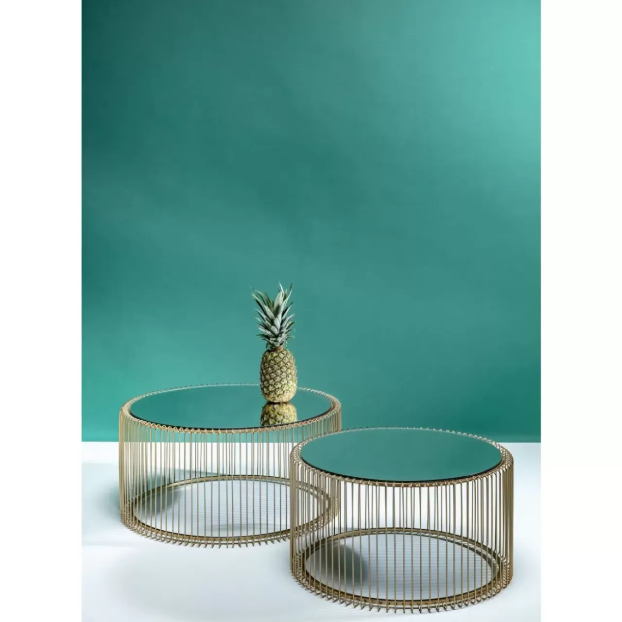 Tische-KARE Design Couchtisch Wire Messing (2/Set)