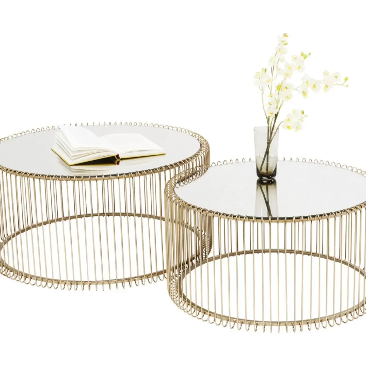 Tische-KARE Design Couchtisch Wire Messing (2/Set)