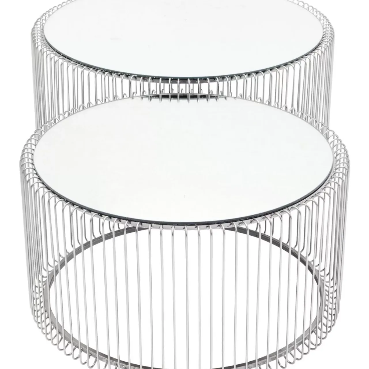Tische-KARE Design Couchtisch Wire Silber (2/Set)