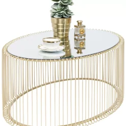 Tische-KARE Design Couchtisch Wire Uno Brass 60X90Cm