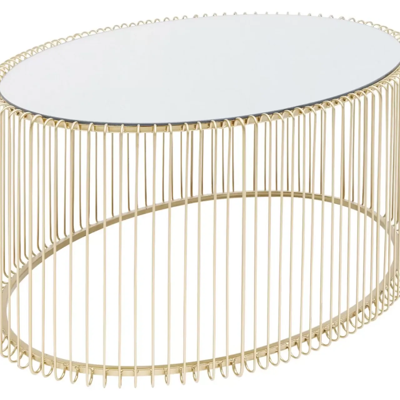 Tische-KARE Design Couchtisch Wire Uno Brass 60X90Cm
