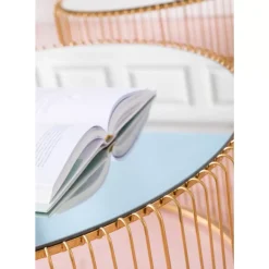 Tische-KARE Design Couchtisch Wire Uno Brass 60X90Cm