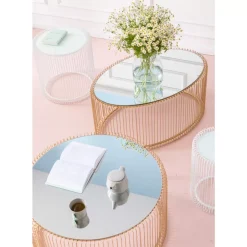 Tische-KARE Design Couchtisch Wire Uno Brass O80Cm