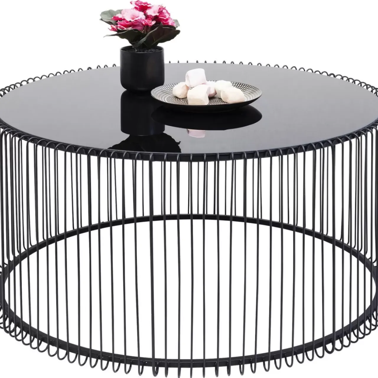 Tische-KARE Design Couchtisch Wire Uno Schwarz O80Cm