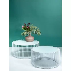 Tische-KARE Design Couchtisch Wire White (2/Set)