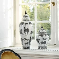 Vasen-KARE Design Deckelvase Zebra