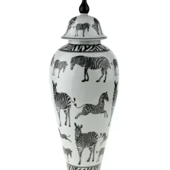 Vasen-KARE Design Deckelvase Zebra Gr 23X60