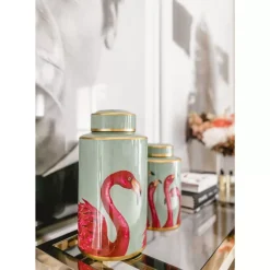 Deko & Geschenkartikel-KARE Design Deko Dose Flamingos 39Cm