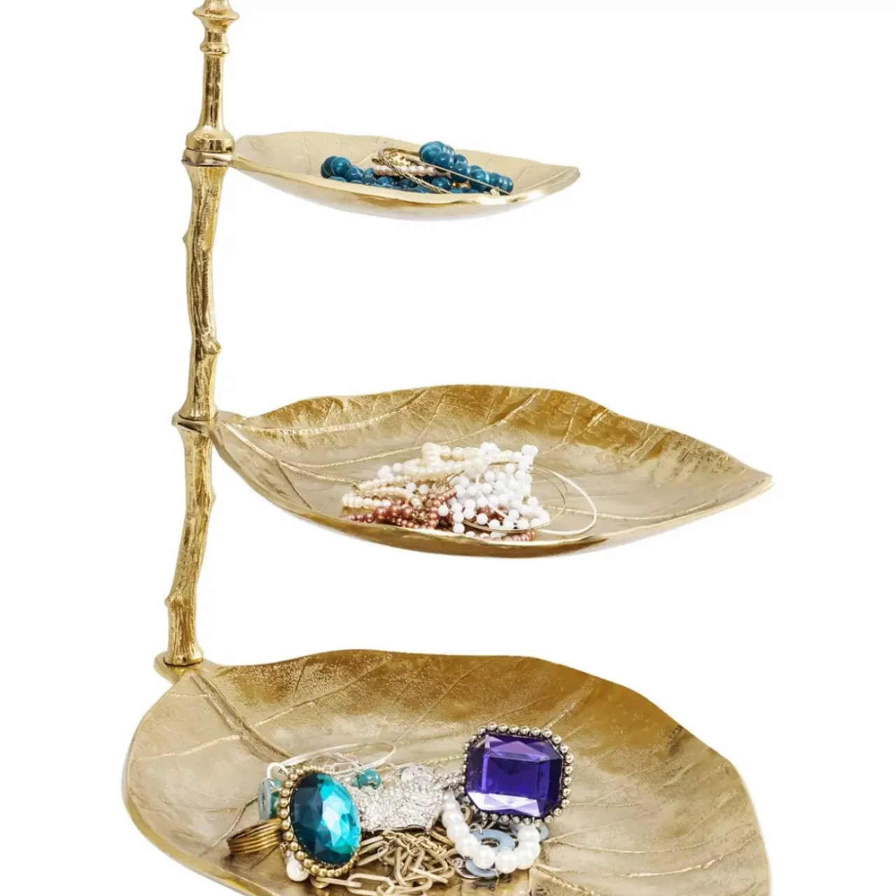 Geschirr & Tischaccessoires-KARE Design Deko Etagere Leaf Gold