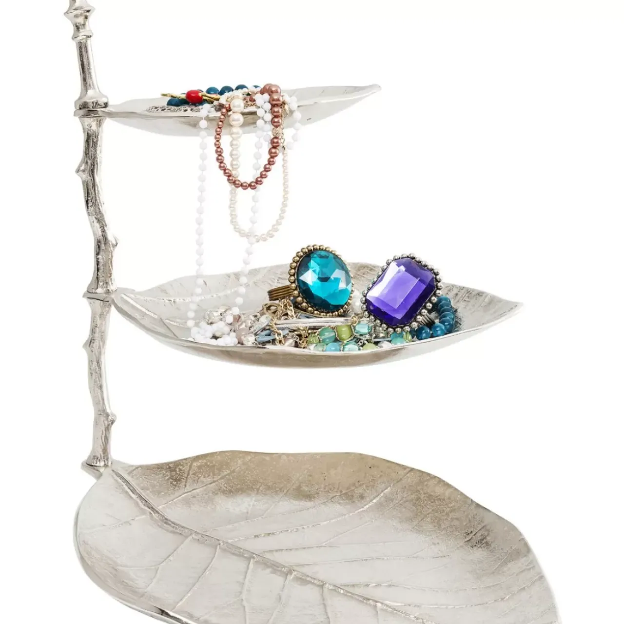 Geschirr & Tischaccessoires-KARE Design Deko Etagere Leaf Silber