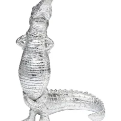 Deko & Geschenkartikel-KARE Design Deko Figur Alligator Silber 39Cm