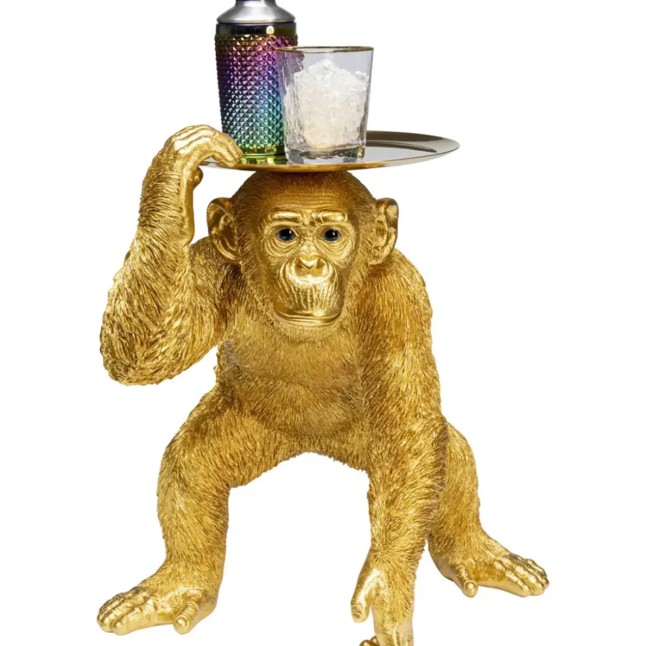 Deko & Geschenkartikel-KARE Design Deko Figur Butler Playing Chimp Gold 52Cm