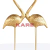 Deko & Geschenkartikel-KARE Design Deko Figur Flamingo Love Gold 63Cm