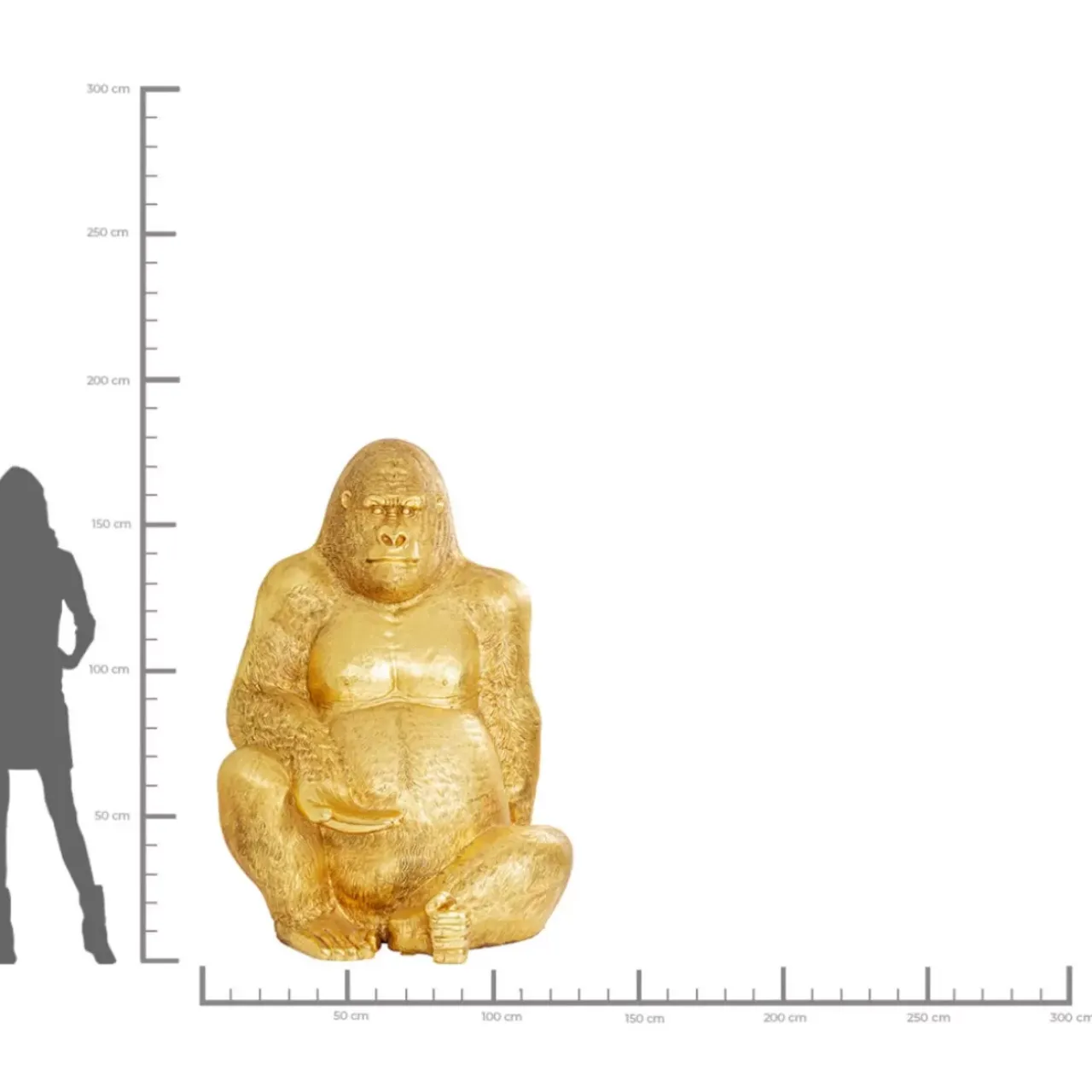 Deko & Geschenkartikel-KARE Design Deko Figur Gorilla Gold Xl 180