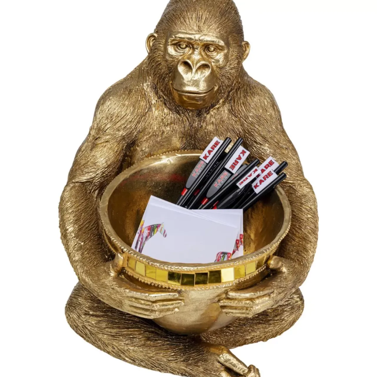 Deko & Geschenkartikel-KARE Design Deko Figur Gorilla Holding Bowl Gold