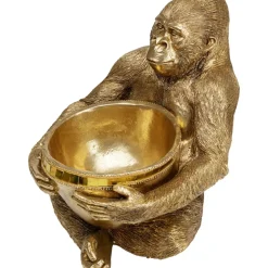 Deko & Geschenkartikel-KARE Design Deko Figur Gorilla Holding Bowl Gold