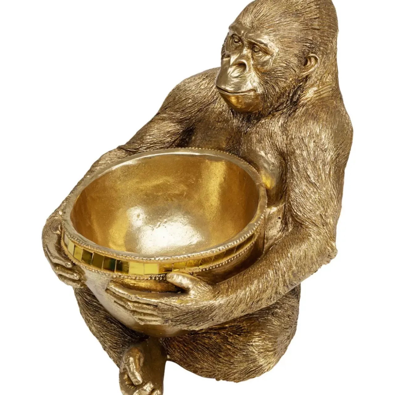 Deko & Geschenkartikel-KARE Design Deko Figur Gorilla Holding Bowl Gold