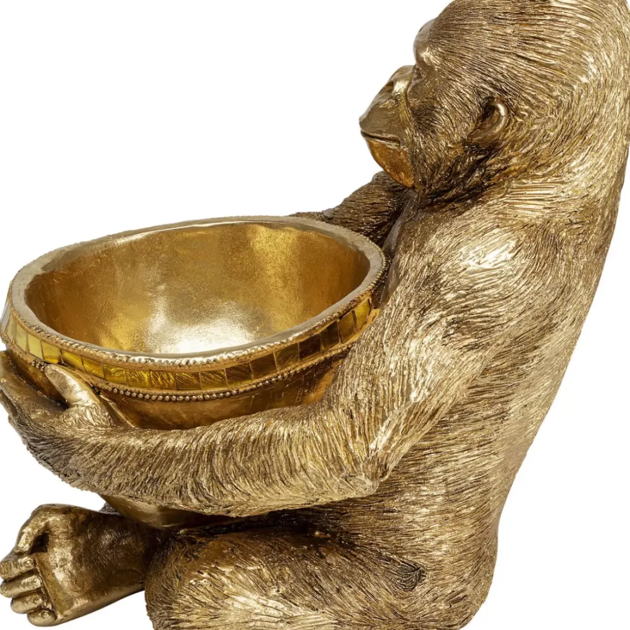 Deko & Geschenkartikel-KARE Design Deko Figur Gorilla Holding Bowl Gold