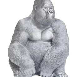 Deko & Geschenkartikel-KARE Design Deko Figur Monkey Gorilla Side Xl Silber Matt