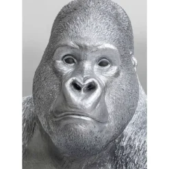 Deko & Geschenkartikel-KARE Design Deko Figur Monkey Gorilla Side Xl Silber Matt