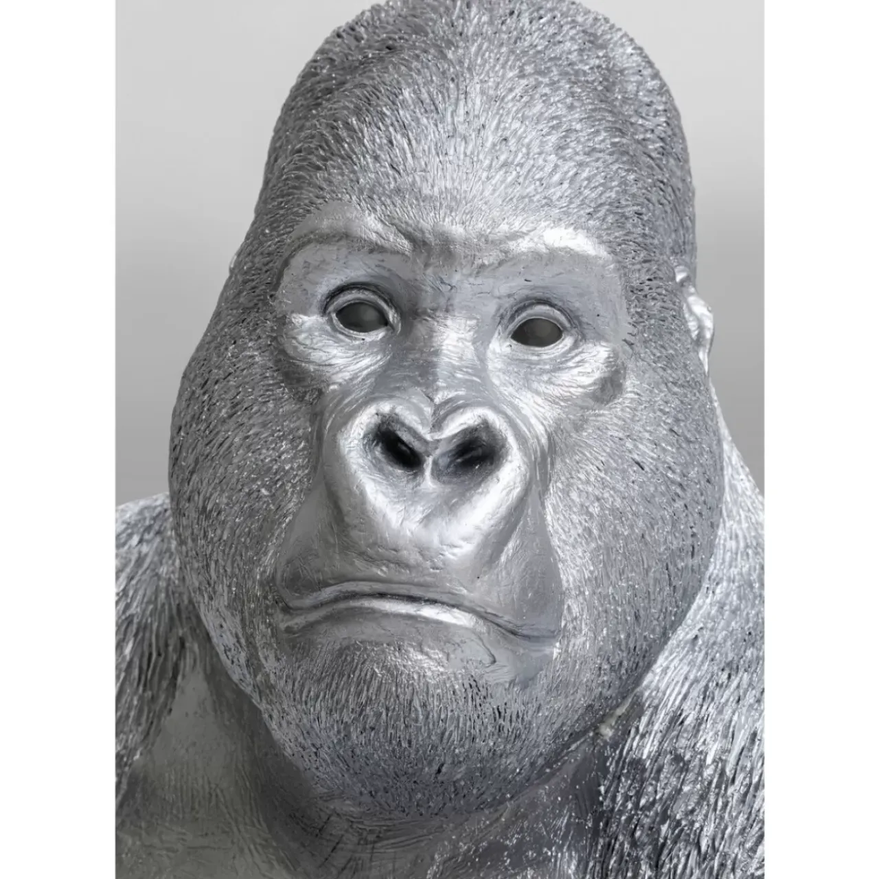 Deko & Geschenkartikel-KARE Design Deko Figur Monkey Gorilla Side Xl Silber Matt