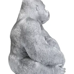 Deko & Geschenkartikel-KARE Design Deko Figur Monkey Gorilla Side Xl Silber Matt