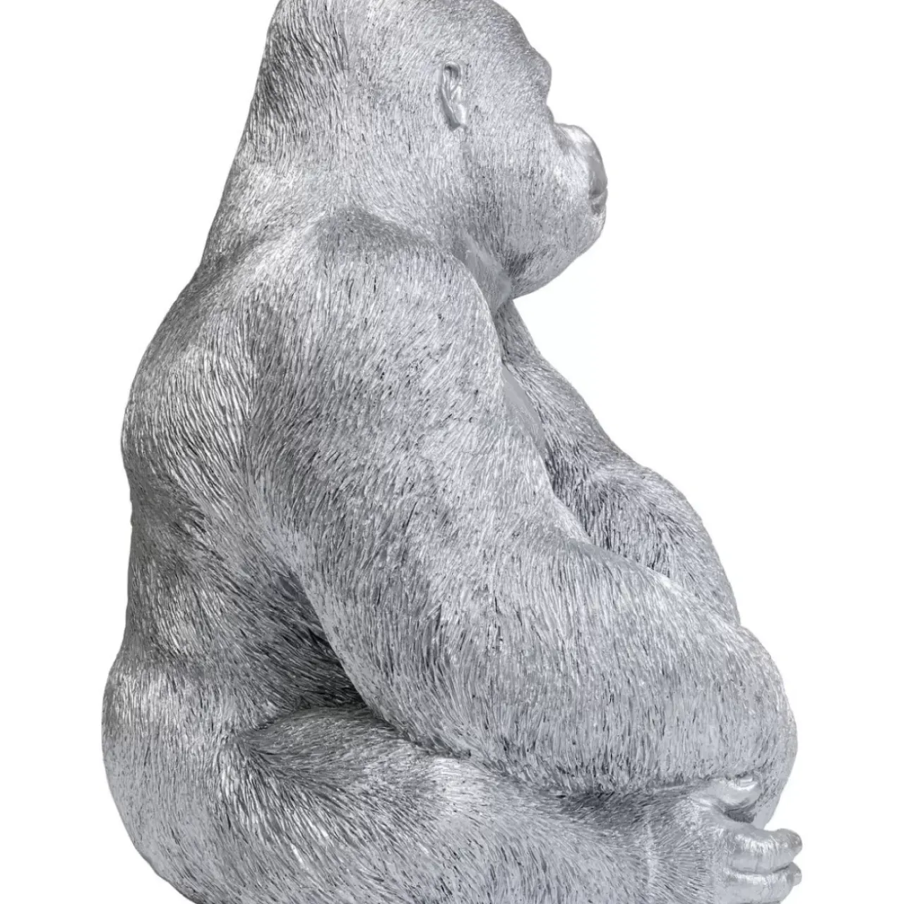 Deko & Geschenkartikel-KARE Design Deko Figur Monkey Gorilla Side Xl Silber Matt
