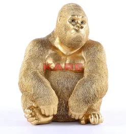 Deko & Geschenkartikel-KARE Design Deko Figur Monkey Gorilla Side Medium Gold