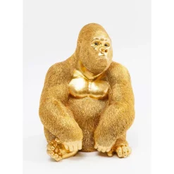 Deko & Geschenkartikel-KARE Design Deko Figur Monkey Gorilla Side Medium Gold