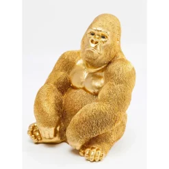 Deko & Geschenkartikel-KARE Design Deko Figur Monkey Gorilla Side Medium Gold