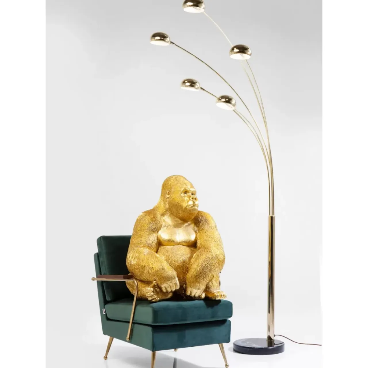 Deko & Geschenkartikel-KARE Design Deko Figur Monkey Gorilla Side Xl Gold