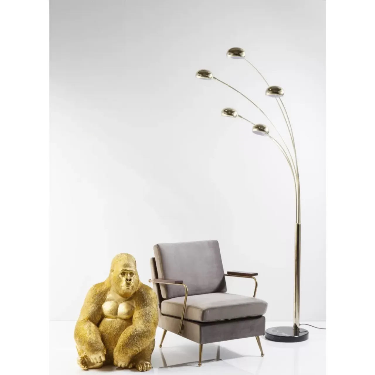 Deko & Geschenkartikel-KARE Design Deko Figur Monkey Gorilla Side Xl Gold