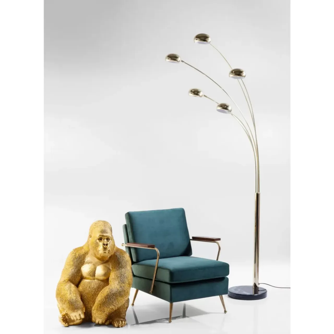 Deko & Geschenkartikel-KARE Design Deko Figur Monkey Gorilla Side Xl Gold