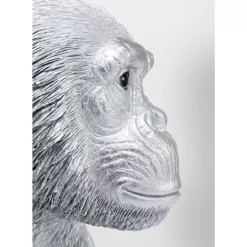 Deko & Geschenkartikel-KARE Design Deko Figur Playing Ape Silber 50
