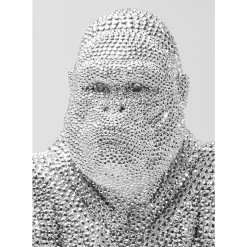 Deko & Geschenkartikel-KARE Design Deko Figur Shiny Gorilla Silber 46Cm