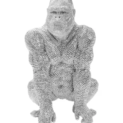 Deko & Geschenkartikel-KARE Design Deko Figur Shiny Gorilla Silber 46Cm
