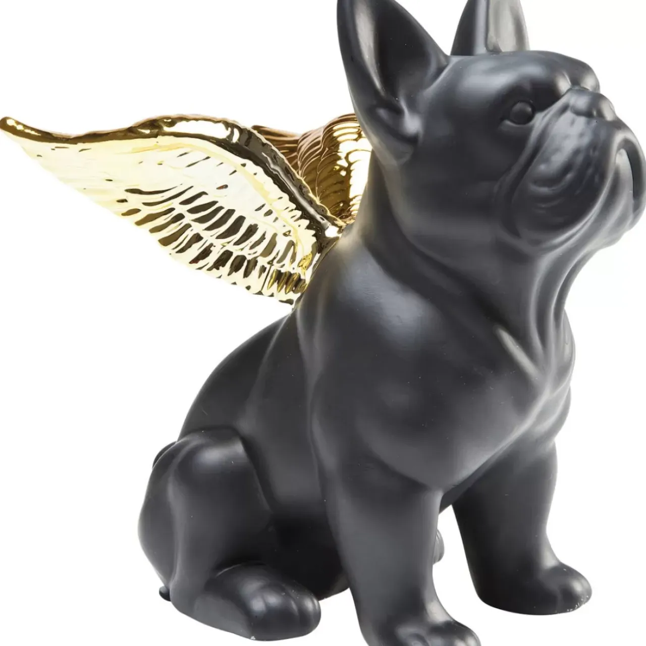 Deko & Geschenkartikel-KARE Design Deko Figur Sitting Angel Dog Gold-Schwarz