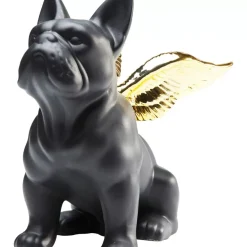 Deko & Geschenkartikel-KARE Design Deko Figur Sitting Angel Dog Gold-Schwarz