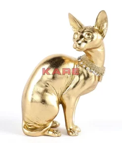Deko & Geschenkartikel-KARE Design Deko Figur Sitting Cat Audrey Gold 27Cm
