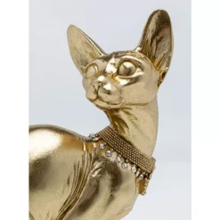 Deko & Geschenkartikel-KARE Design Deko Figur Sitting Cat Audrey Gold 27Cm