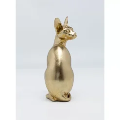 Deko & Geschenkartikel-KARE Design Deko Figur Sitting Cat Audrey Gold 27Cm