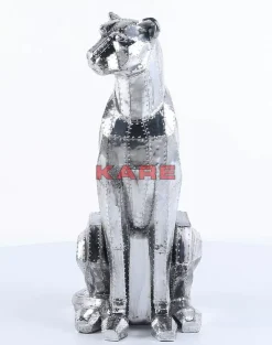 Deko & Geschenkartikel-KARE Design Deko Figur Sitting Cat Rivet Chrome