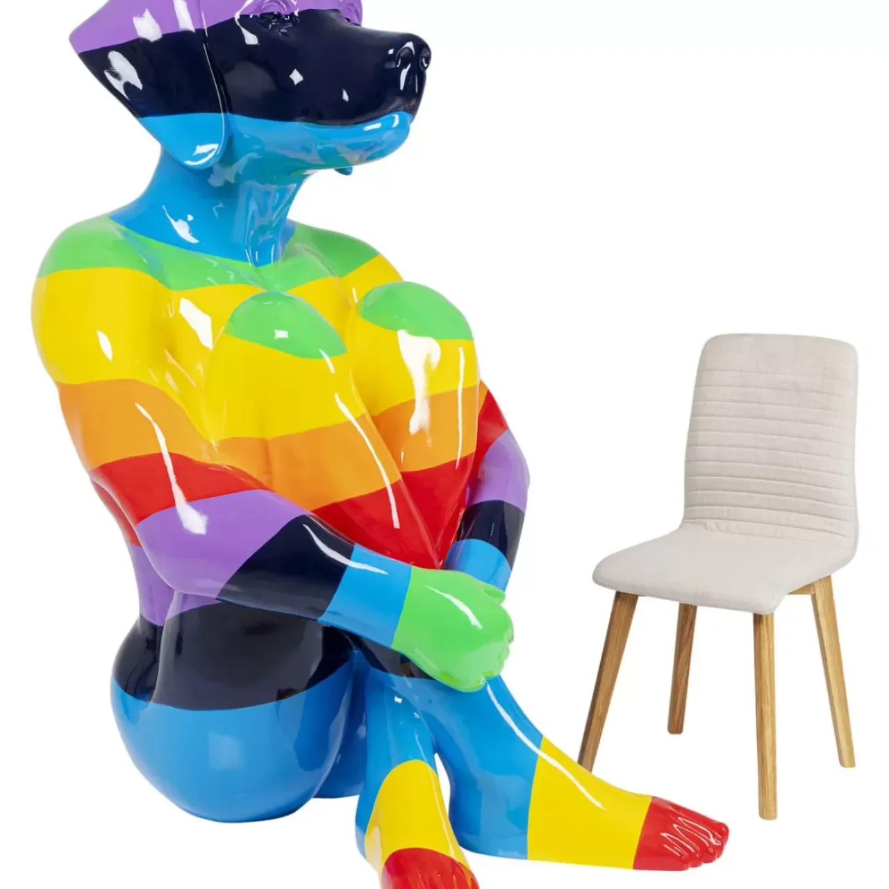 Deko & Geschenkartikel-KARE Design Deko Figur Sitting Dog Rainbow 173