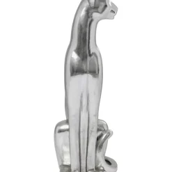Deko & Geschenkartikel-KARE Design Deko Figur Sitting Leopard Silber 150Cm