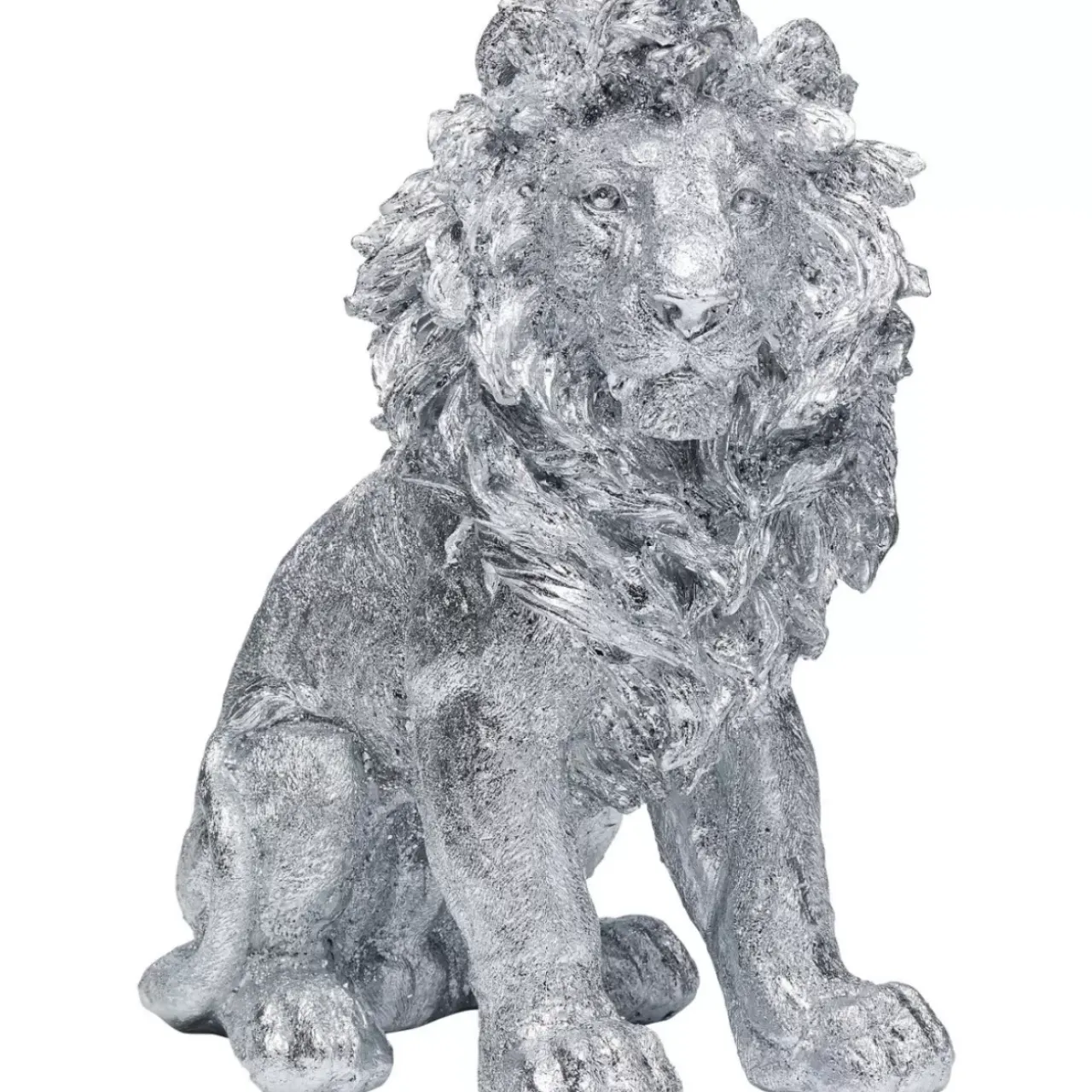 Deko & Geschenkartikel-KARE Design Deko Figur Sitting Lion Silber 42Cm