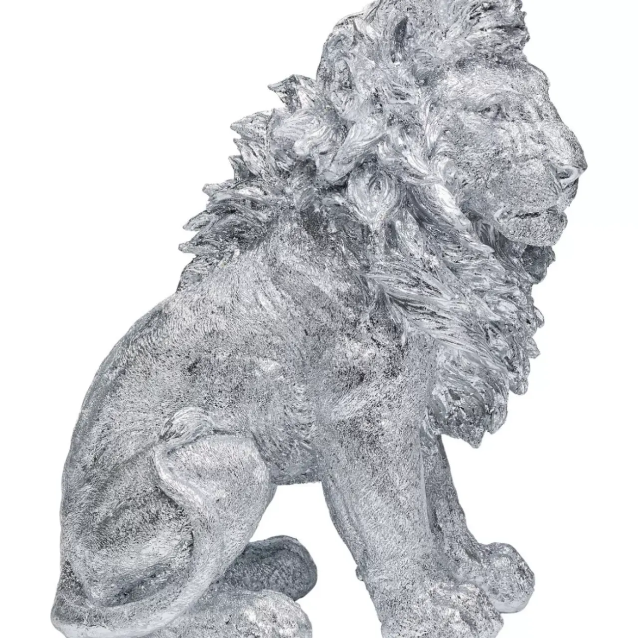 Deko & Geschenkartikel-KARE Design Deko Figur Sitting Lion Silber 42Cm