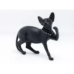 Deko & Geschenkartikel-KARE Design Deko Figur Standing Cat Audrey Schwarz 29Cm