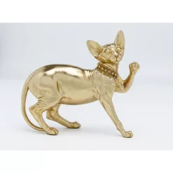 Deko & Geschenkartikel-KARE Design Deko Figur Standing Cat Audrey Gold 29Cm