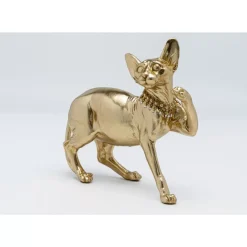 Deko & Geschenkartikel-KARE Design Deko Figur Standing Cat Audrey Gold 29Cm